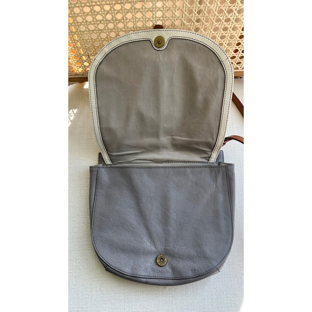 Fossil Collette Coconut Pebbled Leather Crossbody Bag Tri-Color Cream Grey Brown - Picture 4 of 11